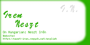 iren neszt business card
