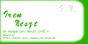 iren neszt business card